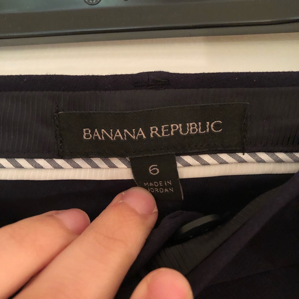 Banana Republic Navy Scalloped Avery Pant Size 6 - Picture 2 of 5